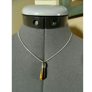 New TIGERS EYE Charm Pendant & Necklace set 16"